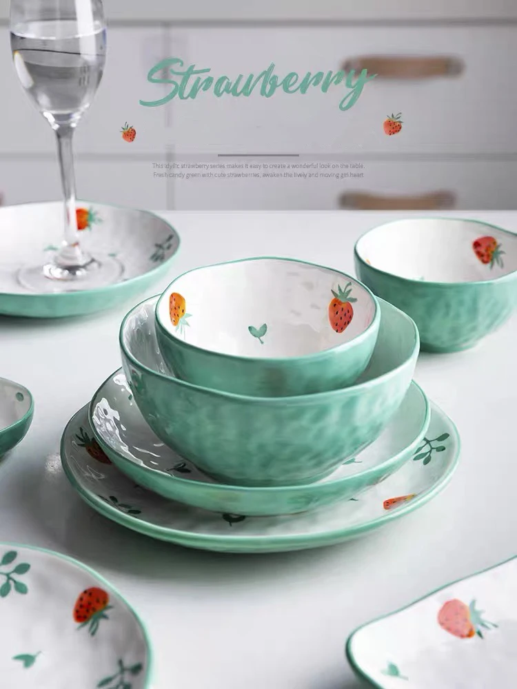 Классические Тарелки и блюда серии клубника миски комбинированная керамическая