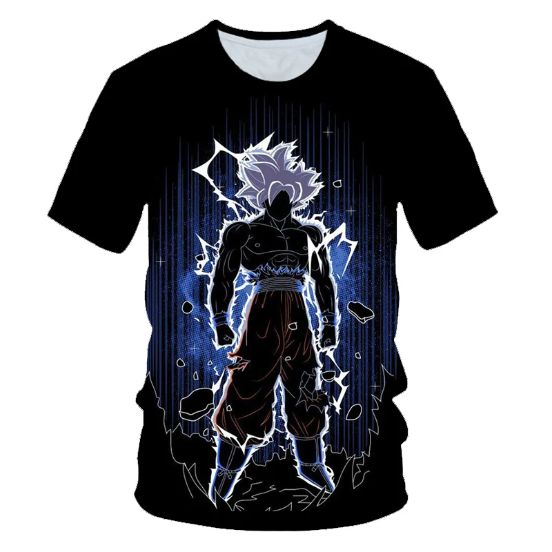 picture color Мужские летние футболки с 3D принтом «Dragon Ball Z», «Super Saiyan Son Goku», «Black Vegeta», «Битва с драконом», Повседневная футболка, топы, футболки для детей - Цвет: picture color