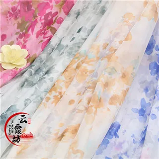 Высокое качество 30D печатных шифон Чернила Стиль Китайский стиль ткань костюм Hanfu