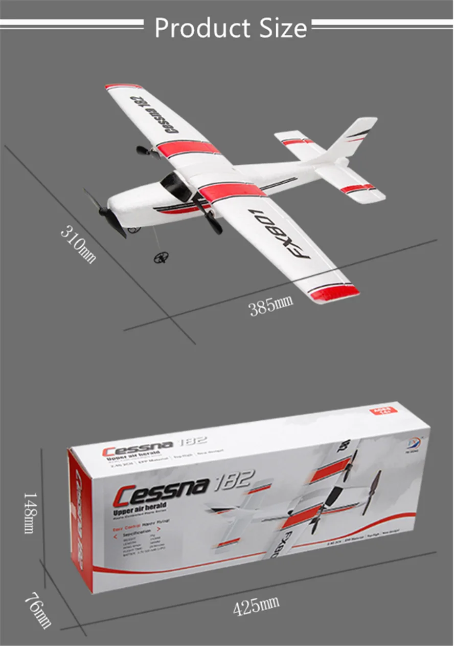 FX801 высокотехнологичный пульт дистанционного управления планер RC Cessna 182 flight fixed wing fall-proof collision aircraft RC самолет Летающий игрушка DIY