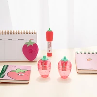 mohamm 1pc lovely strawberry pencil sharpener portable creative stationary school supplies