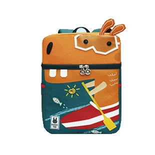 1-Big-hippo Детский рюкзак милый 3D мультфильм Динозавр анти-потеря Единорог напечатанный детский сад ортопедический школьный портфель для девочки мальчик детская сумка - Цвет: 1-Big-hippo