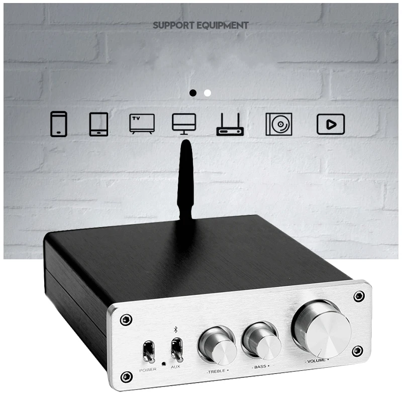 TPA3255 усилитель мощности стерео цифровой 2-канальный QCC3008 Bluetooth 5 0 звуковой (черный)
