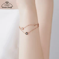 2021 new roman numerals stackable multilayer bracelet rose gold simple titanium steel bracelet charm bracelets for women