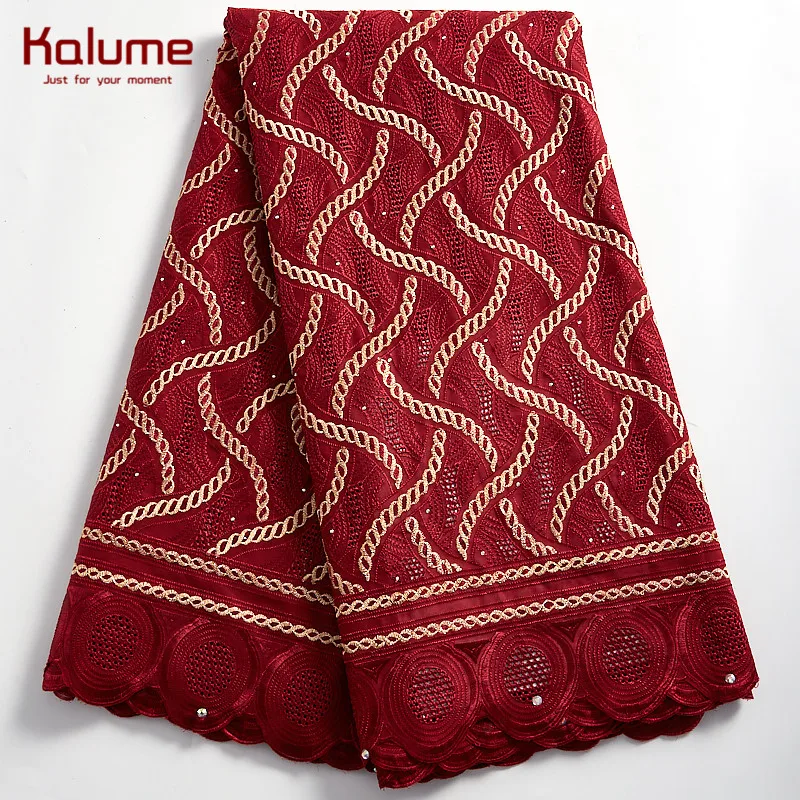

Kalume African Lace Fabric High Quality Nigerian Cotton Lace Fabric Stone Swiss Voile In Switzerland For Wedding Dress F2342