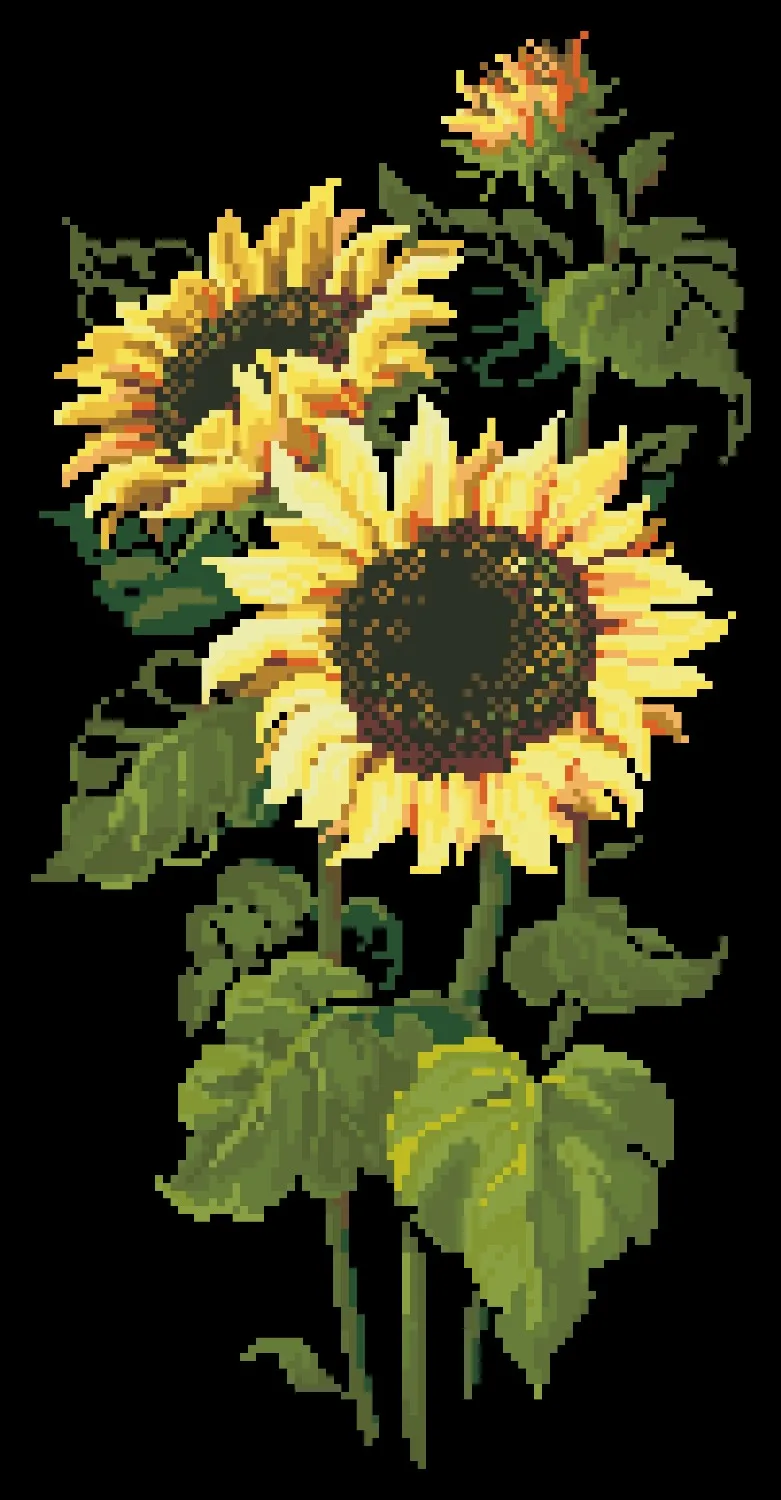 Набор для вышивки крестиком Подсолнух наборы растений черной тканью сделай сам |