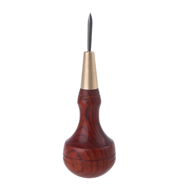 

MXLB Wood Handle Scratch Diamond Shape Awl Tool, Leather Craft Cloth Pin Punching for Handmade Leather Reaming Cone Spacing