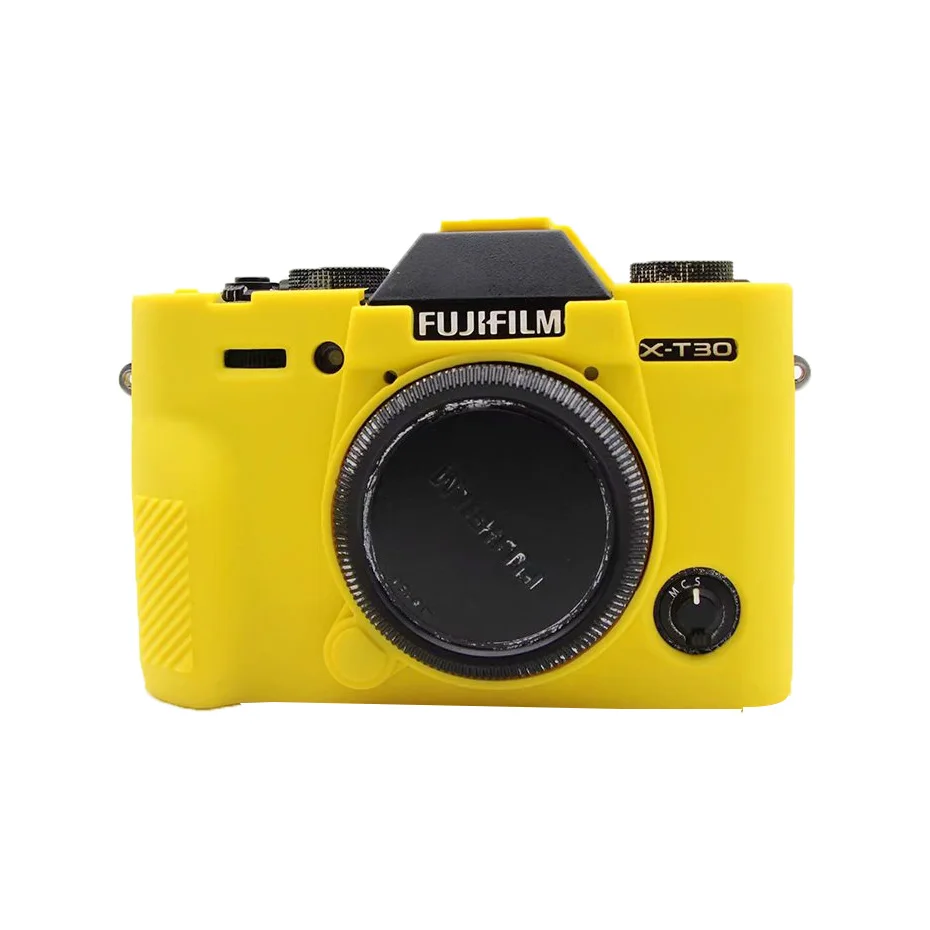 Yellow Сумки для камеры Fujifilm X-T30 мягкие силиконовые чехлы цветной резиновый чехол для Fuji XT30 защитные аксессуары для тела открывающийся аккумулятор - Цвет: Yellow