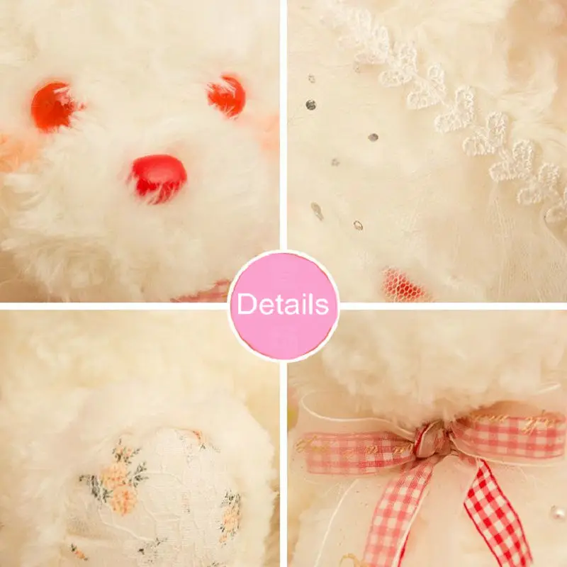 

Japan Baby Face Lolita Bear Cuddly Plushie Doll For Girls Plush Lace Bow Stuffed Princess Dress Bears Birthday Gift Maid outfit