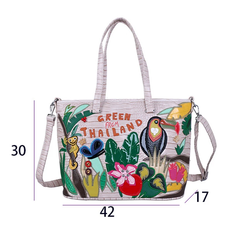 

Bestform Fashion Women Bag 2021 New Crocodile Pattern Casual Tote Cartoon Handbag Large Capacity Leisure Lady Shoulder Bags