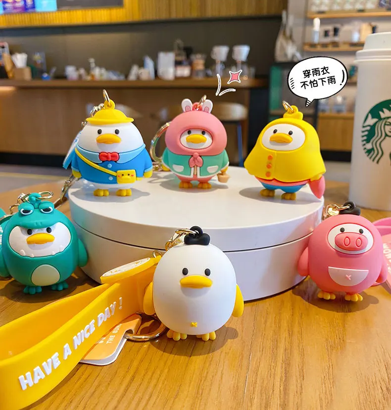 Брелок для ключей с изображением героев мультфильмов рюкзака утки куклы |