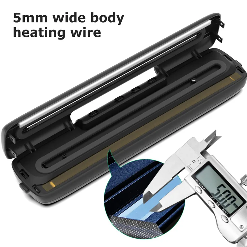 

Portable Vacuum Food Sealer For Dry and Wet Household Mini Vacuum Sealer Packaging Machine For Home Kitchen 15pcs Food Saver Bag