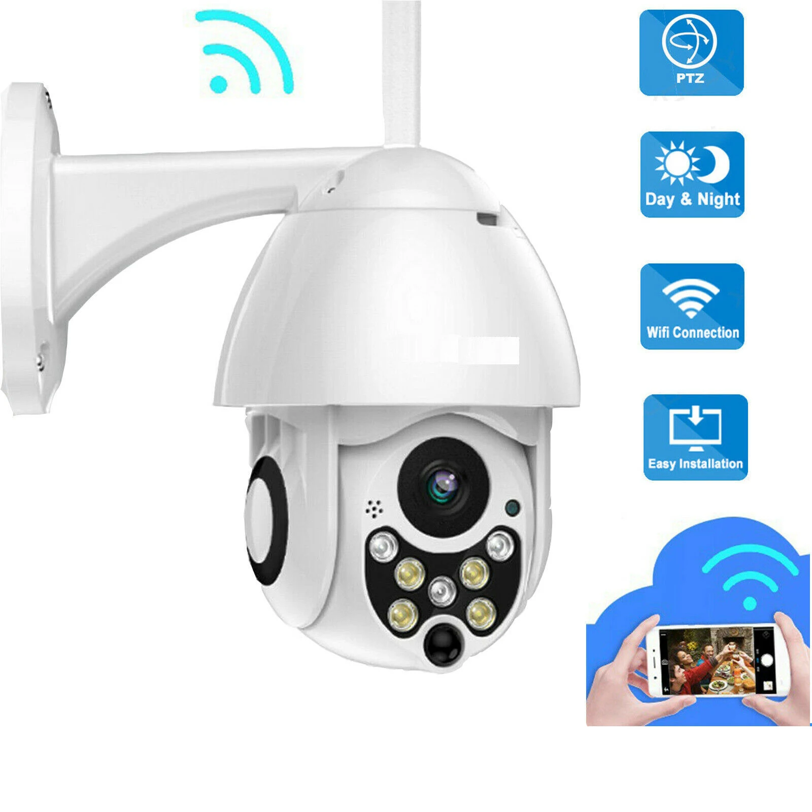 

YCC365 Plus Wireless Outdoor Camera Security IP Camera Speed Dome Wifi 1080P PTZ Wifi Pan Tilt 4X Digital Zoom Surveillance Cam