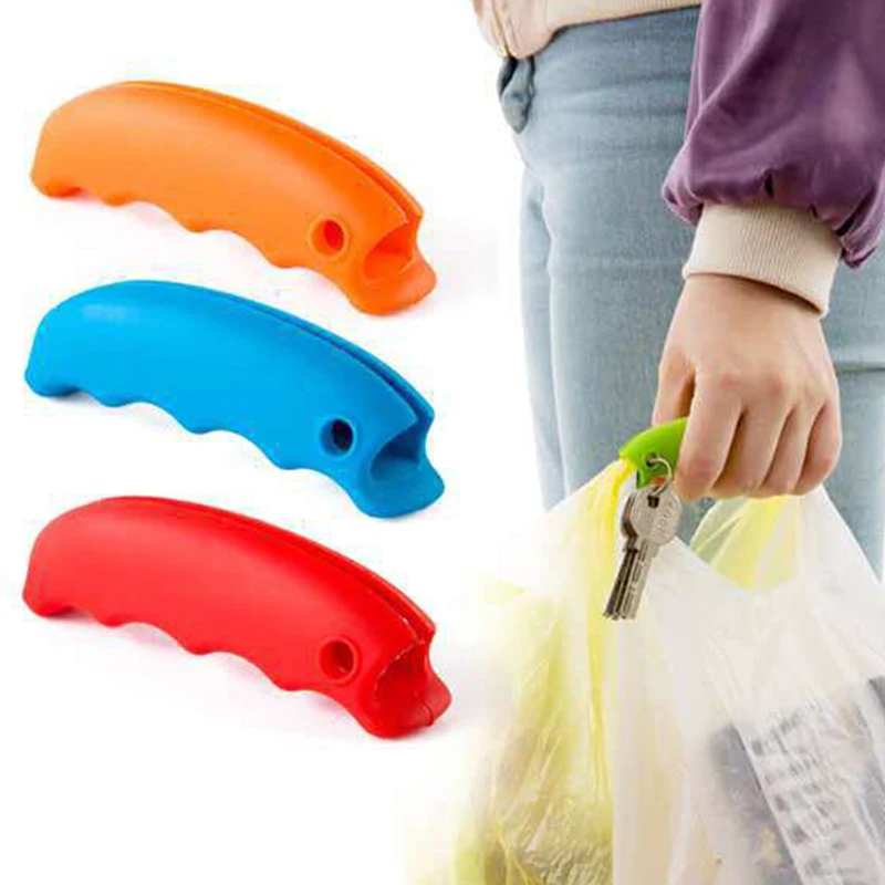 

Anti-Handle Labor-Saving Foods Dispenser Solid Color Fashion Silicone Food-Raiser Carry Handle Bag Clips Handler Kitchen Tools