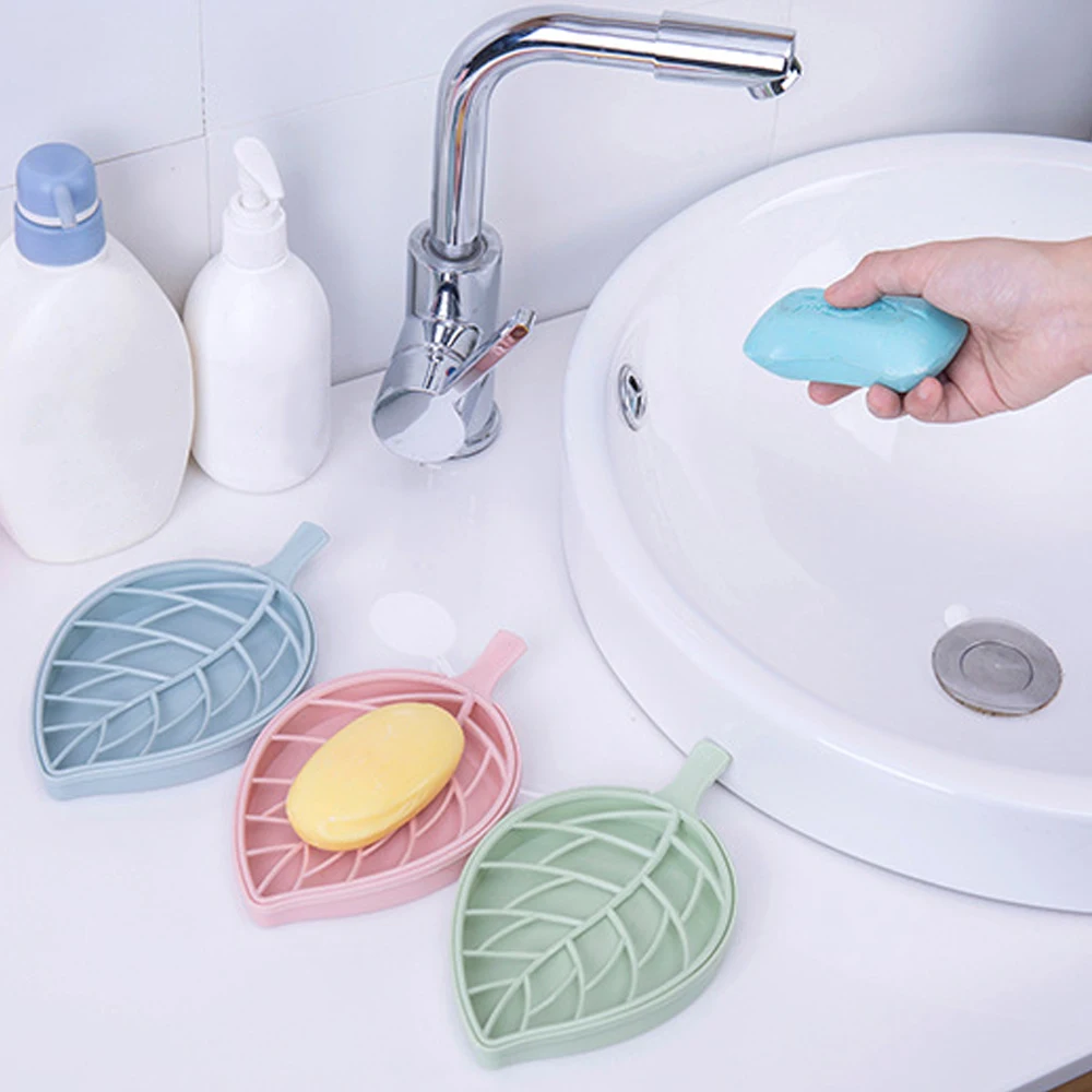 1 шт. двойной слой лист форма Слива мыльница контейнер для хранения Портативный