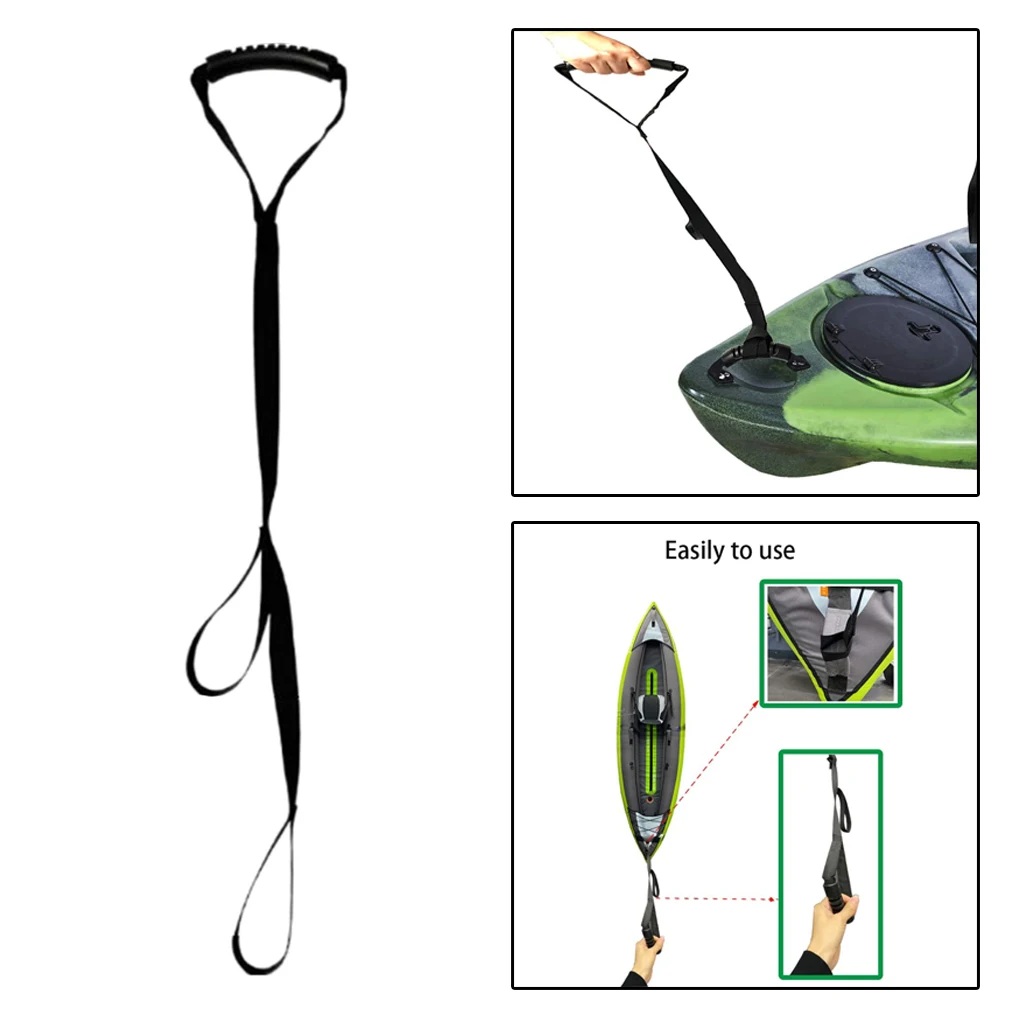 

Kayak Stand Up Strap Canoe Drag Handles Boat Standing Aid 70-100cm Black