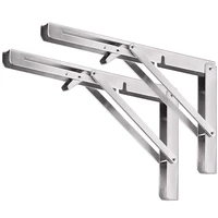 heavy duty folding shelf brackets 2pcs stainless steel collapsible shelf bracket with mounting screws for table work bench spa