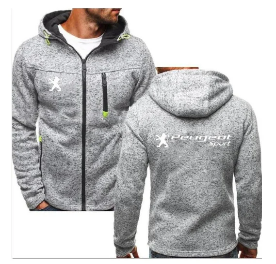 

2020men Hooded For Peugeot Brand Cars Logo Print Hoodies Slim For Men Sweatshirts Unisex Coat Zipper Cardigan Hoody