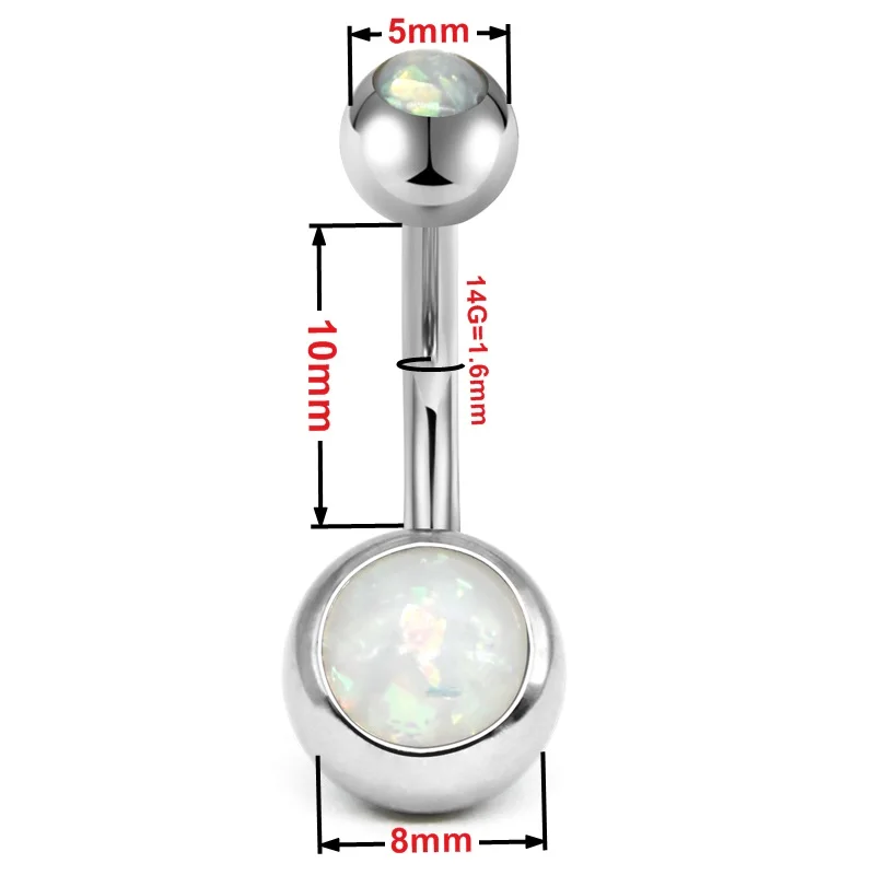 Футболки для мальчиков и девочек с короткими пупка нержавеющая сталь 8 шт