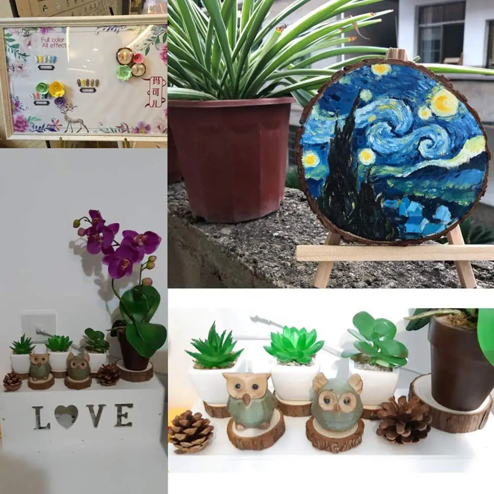 Натуральные кусочки дерева 3 5 дюймов до 4 20 штук с корой круги бревна диски для DIY