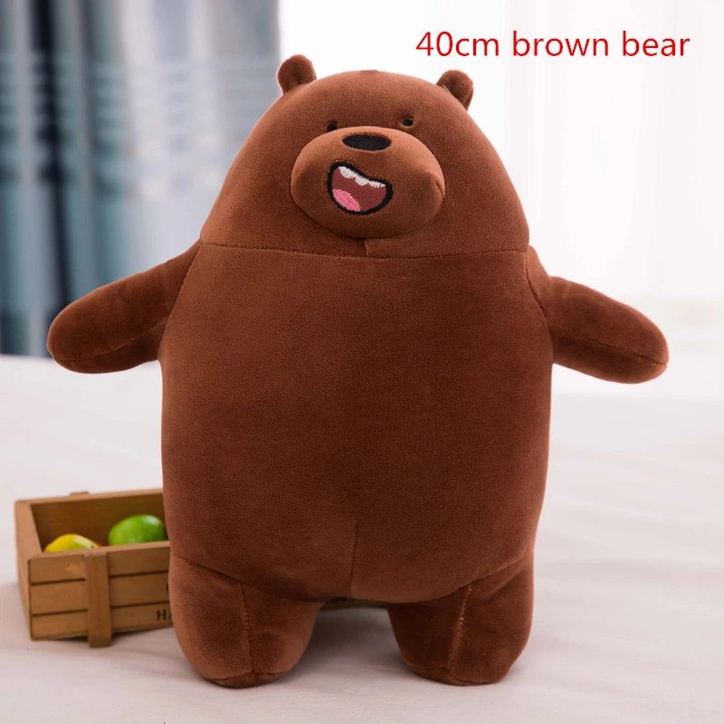 Brown bear 40cmA Каваи Мы Голые Медведи Плюшевые игрушки мультфильм медведь фаршированный гризли серый белый медведь панда кукла Дети любят подарок на день рождения - Цвет: Brown bear 40cmA