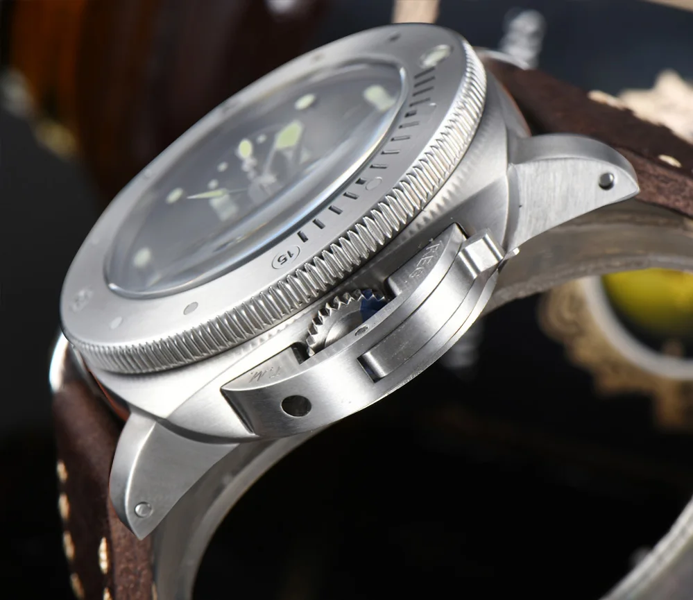 47 мм GMT часы механический автоматический механизм 316L нержавеющая сталь PVD
