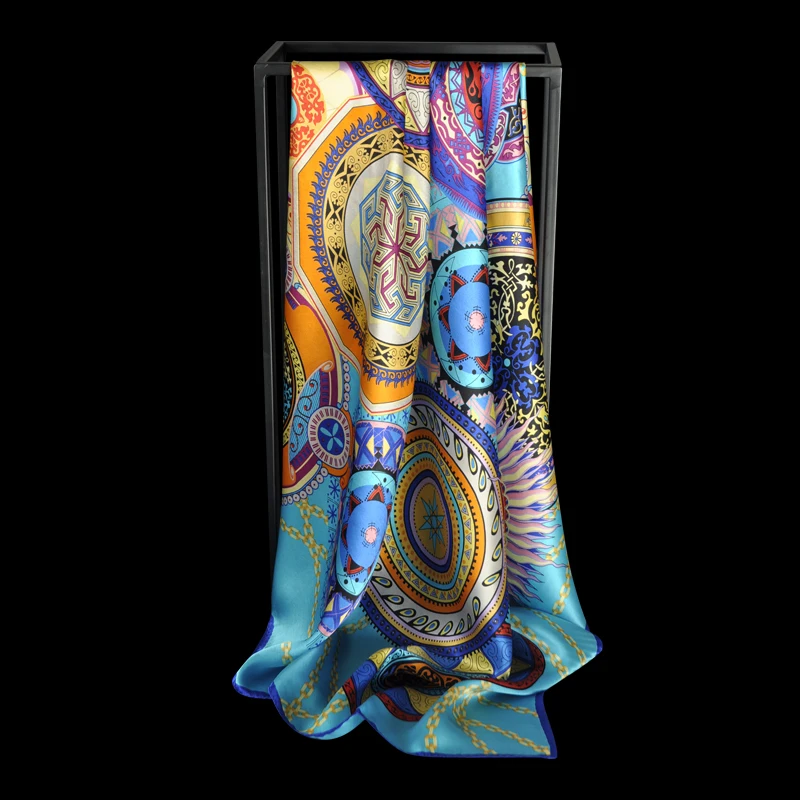 Женский квадратный шарф из 100% натурального шелка 2021 шейный Ханчжоу большой