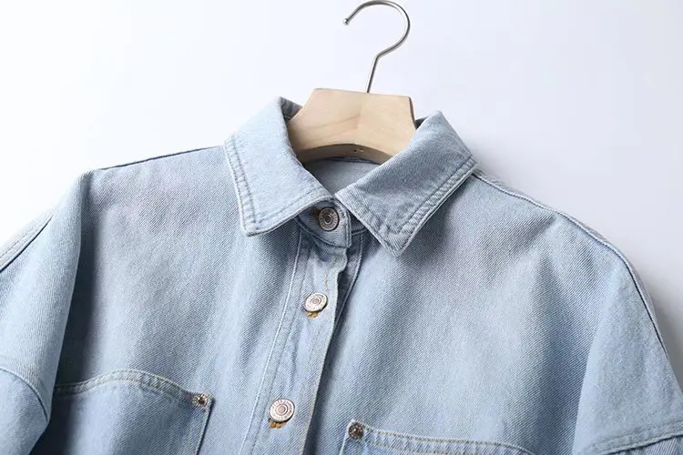 Весенняя джинсовая рубашка CNlalaxury 2022 пальто женский Кардиган с длинным рукавом и