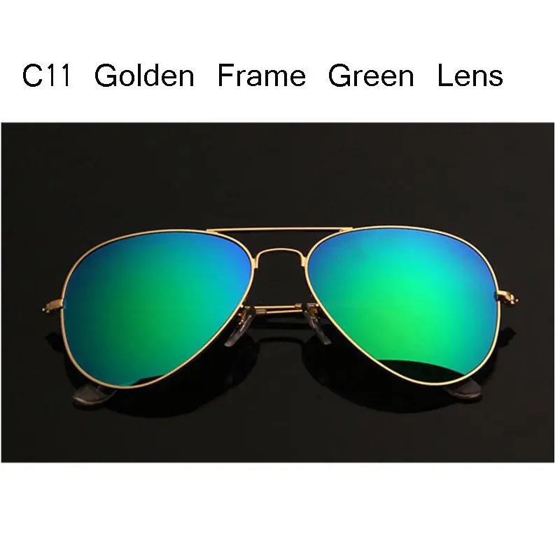 3025 c11 no box Стекло линз, аксессуары для глаз, Стекло es Lunettes de soleil hommes pêche Вождение lunettes de luxe concepteur pilote hommes Для Мужчин's - Цвет линз: 3025 c11 no box
