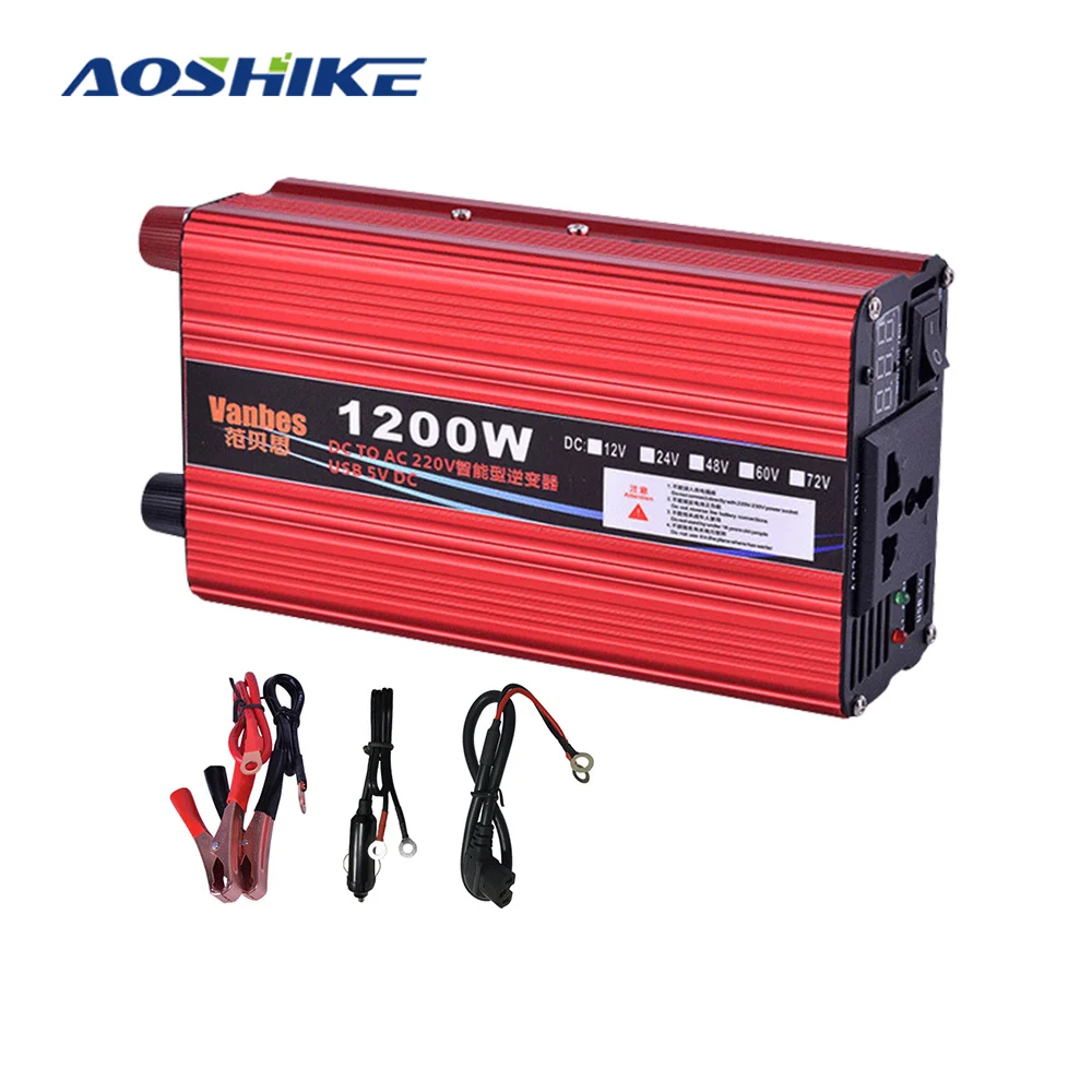AOSHIKE 600 Вт модифицированный синусоидальный инвертор 12 В 24 48 220 преобразователь