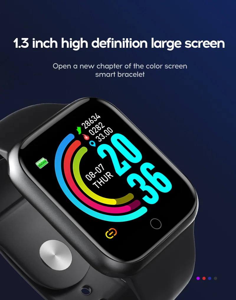 Reloj inteligente ZK22 Y68 2020 para hombre y mujer, pulsera impermeable con Bluetooth, monitor de ritmo card&iacute;aco, rastreador de Fitness, para Android IOS-1