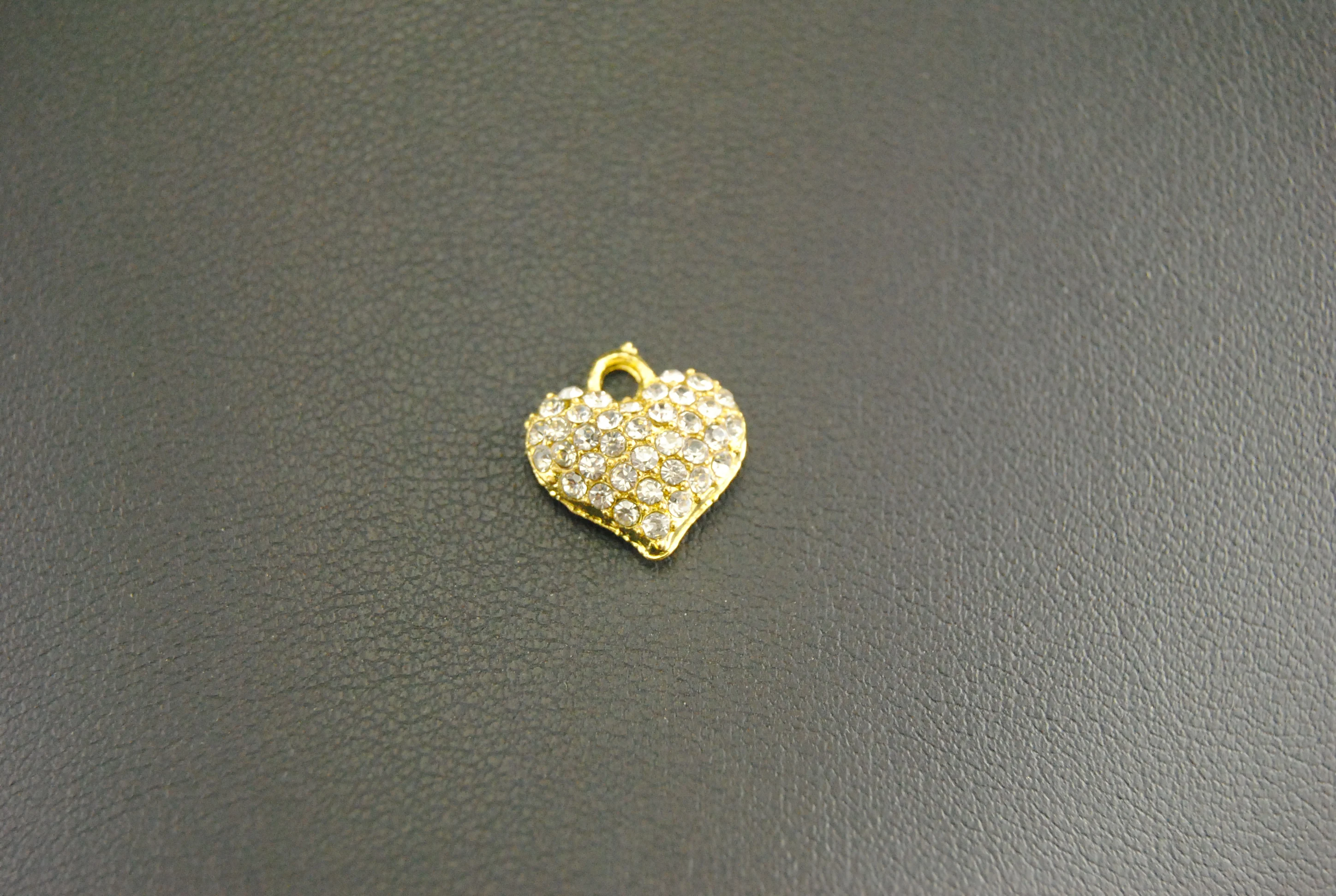 20 шт. золотистые хрустальные стразы в форме сердца подвески сделай сам