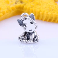 amas s925 sterling silver pendant bull terrier beagle pendant string beads jewelry bracelet dog charms