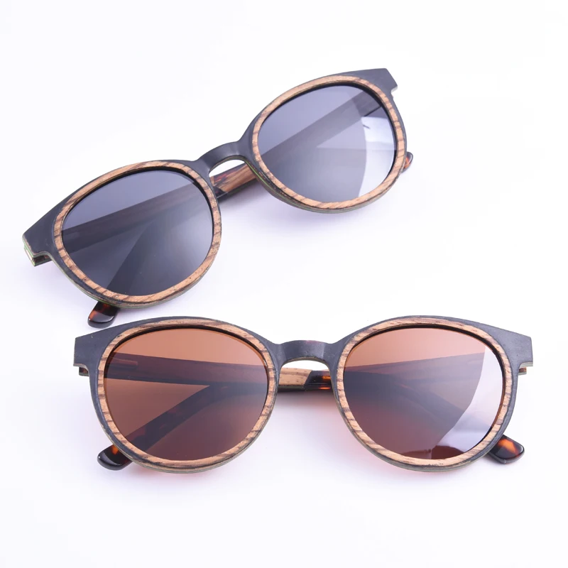 Brand Desinger Wood Sunglasses Polarized Men Women UV400 Vintage Real Black Ebony Zebra Wooden Sun Glasses Lady Fashion Shades
