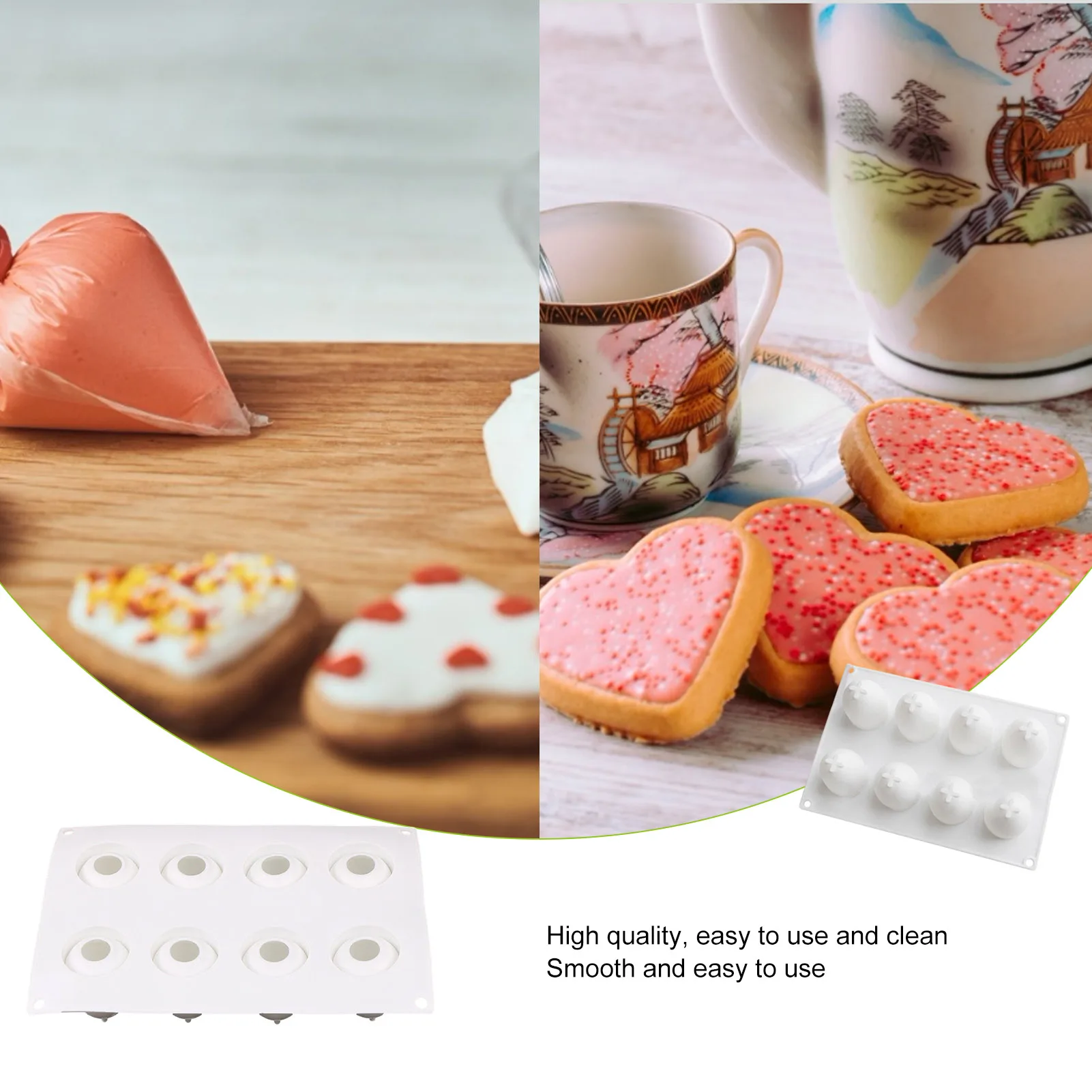 

Easter Egg-shaped Cake Mold 8-cup Mousse Chocolate Silicone Mold Easy To Use And Clean Kitchen Tools