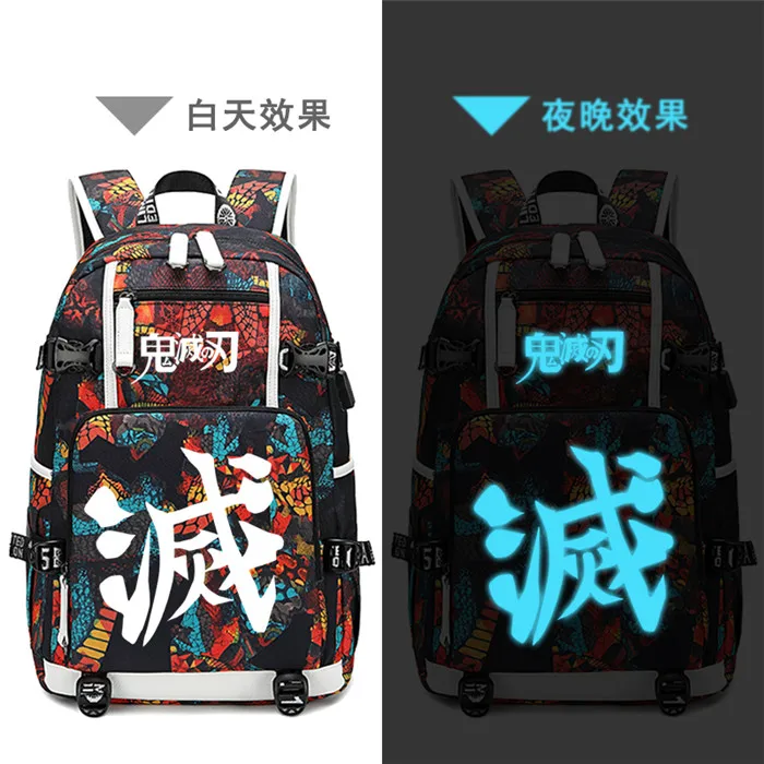 Demon Slayer: Kimetsu no Yaiba женский рюкзак аниме Bookbag нейлоновые школьные сумки большой дорожный рюкзак унисекс рюкзак для ноутбука - Цвет: 17