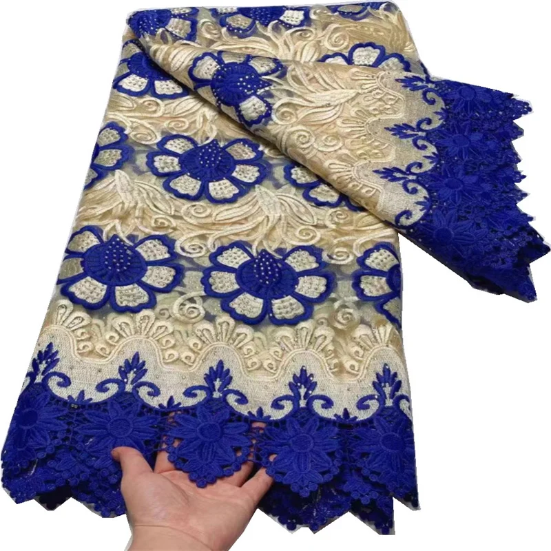 

New Design African Lace Fabric 2021 High Quality Guipure Cord Lace Embroidered French Net Fabric For Wedding Party Sewing