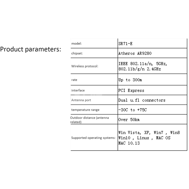 SR71-E AR9280 мини PCIE 400 мВт Высокая мощность беспроводная сетевая карта MAC UBNT |