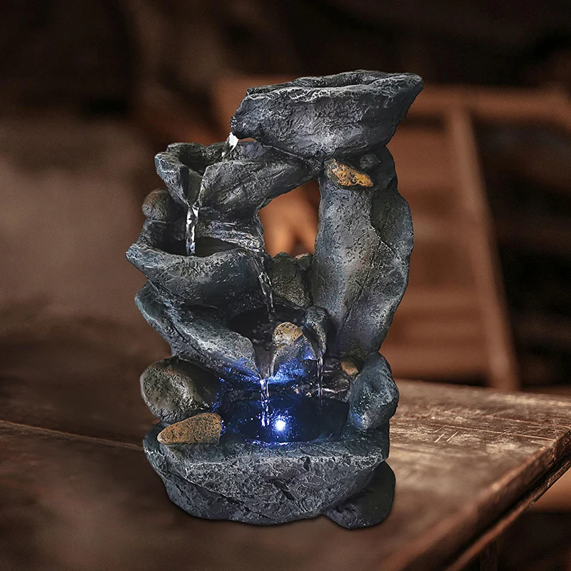 Новинка 2020 декоративные фонтаны из смолы комнатные водные ремесло настольное