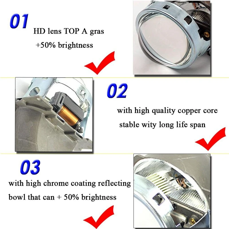 Автомобильные фары Q5 без потерь двойной проектор Объектив модификация Xenon D2S D2H