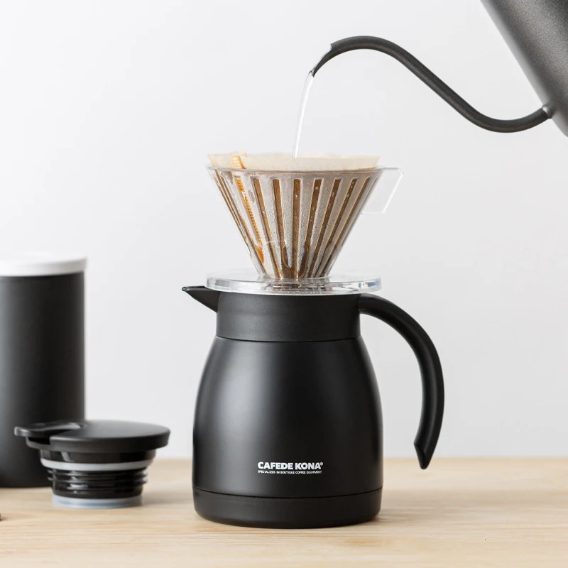 CAFEDEKONA Кофе чайник термос 500 мл бытовой воды из твердого английского фарфора с