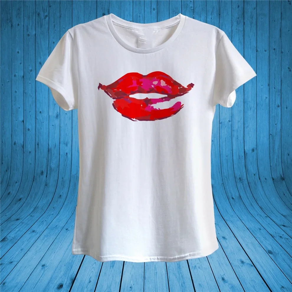 

Red Lips T-Shirt 100% Cotton Unisex Women Newest Fashion Tee Shirt