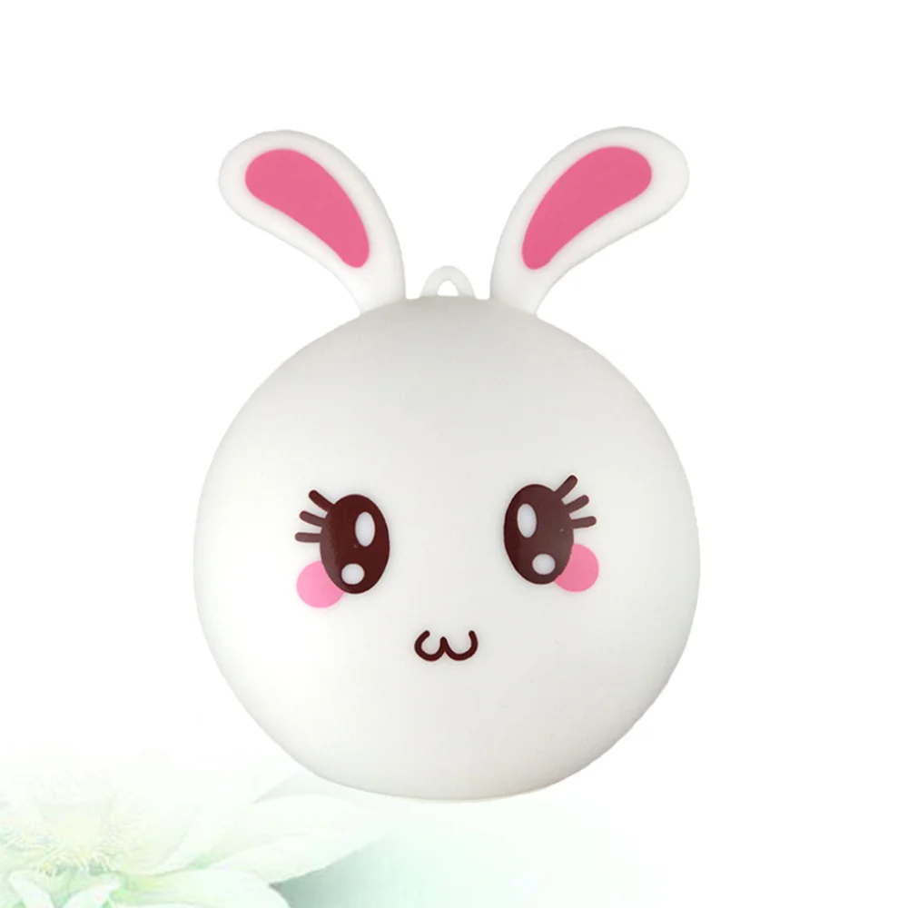 

1pc Colorful Night Light Patted Light Lamp Silicone Patted Lamp Rechargeable Bunny Shape Design for Home (White)