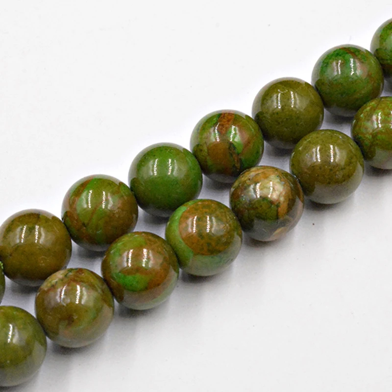 1 прядь/лот Зеленый хризоколла натуральный драгоценный камень Бусины круглые