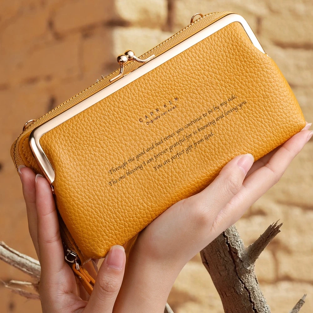 Custom Photo wallet Engraved Crossbody Bag Phone Bag Fashion PU Lychee Pattern Diagonal Shoulder Small Bag Women's Long Wallet