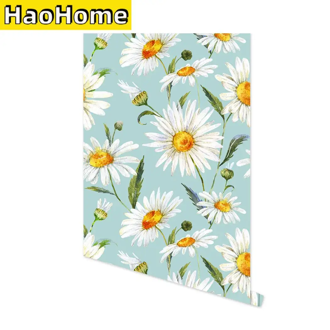 Daisy Self Adhesive Wallpaper Chrysanthemum Floral Peel and Stick  Wallpaper Waterproof Removable Contact Paper for Wall Decor