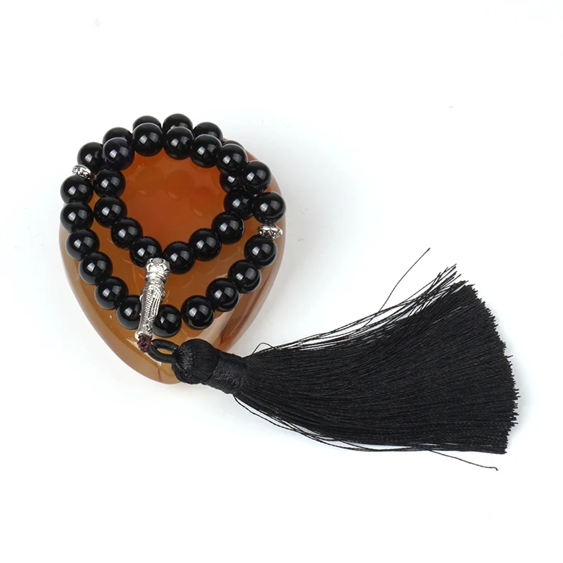 Натуральный индийский агат четки 33 шт. tesbig кисточка оникс мусульманский тасбих