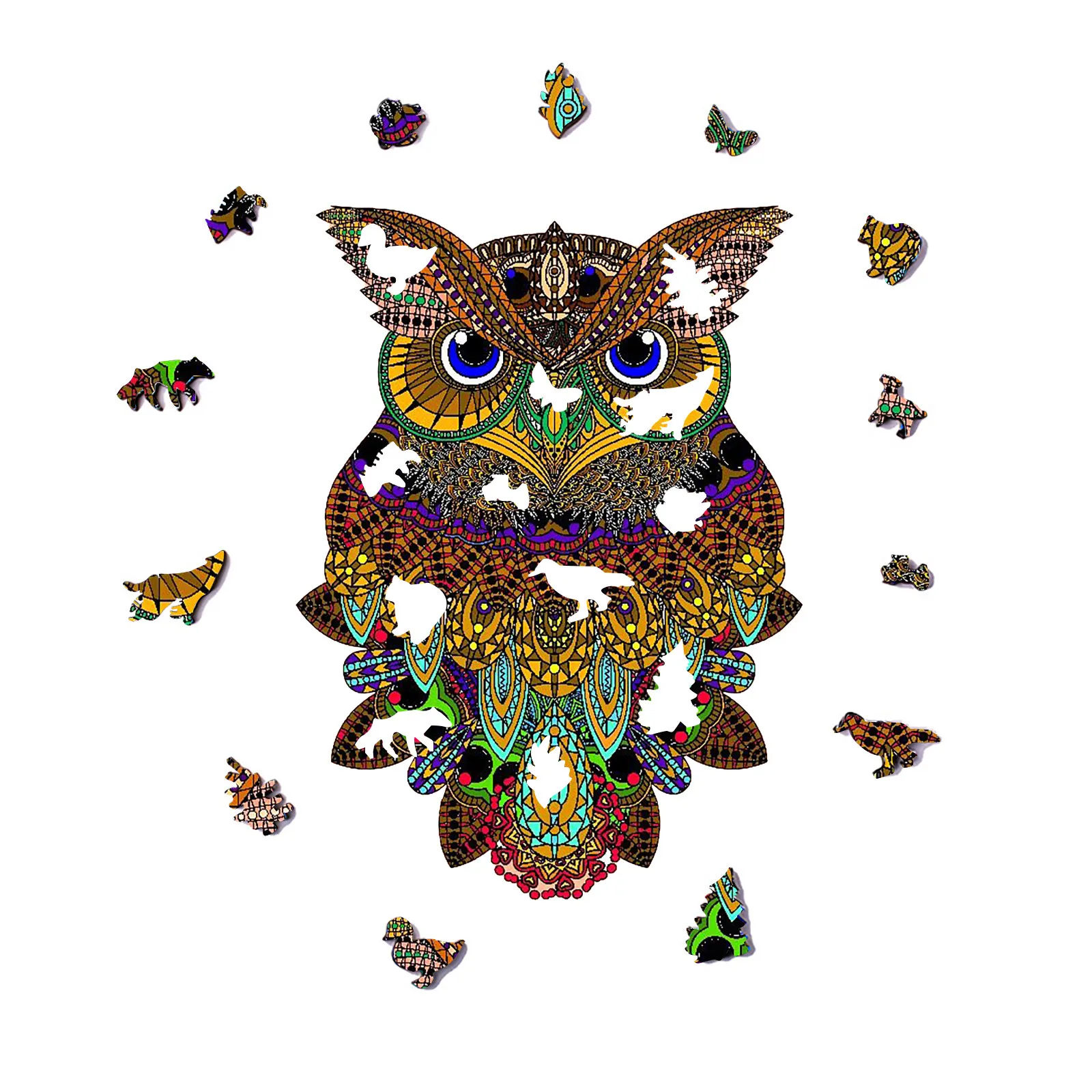 

Unique Wooden animal Jigsaw Puzzles Mysterious Owl 3D Puzzle Gift For Adults Kids Educational Puzzle Fabulous Interactive Gift#