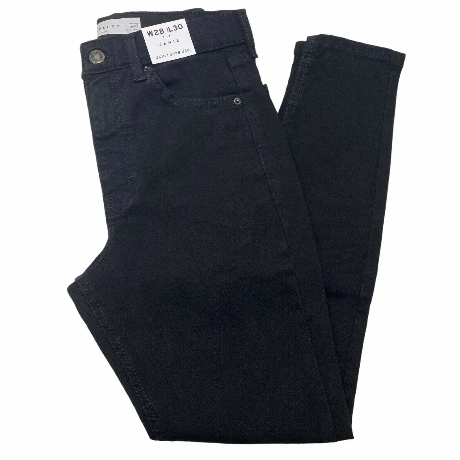 

BNWT Topshop Black Jamie Jeans - W28 L30 - UK 10