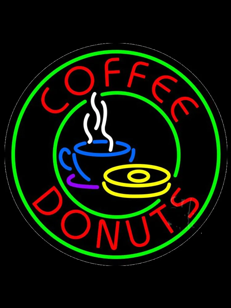 

Neon Sign For Round Coffee Donuts Commercial adviserBeer Lamp resterant light Personalized Custom Neon Sign Pet Shop Sign Board
